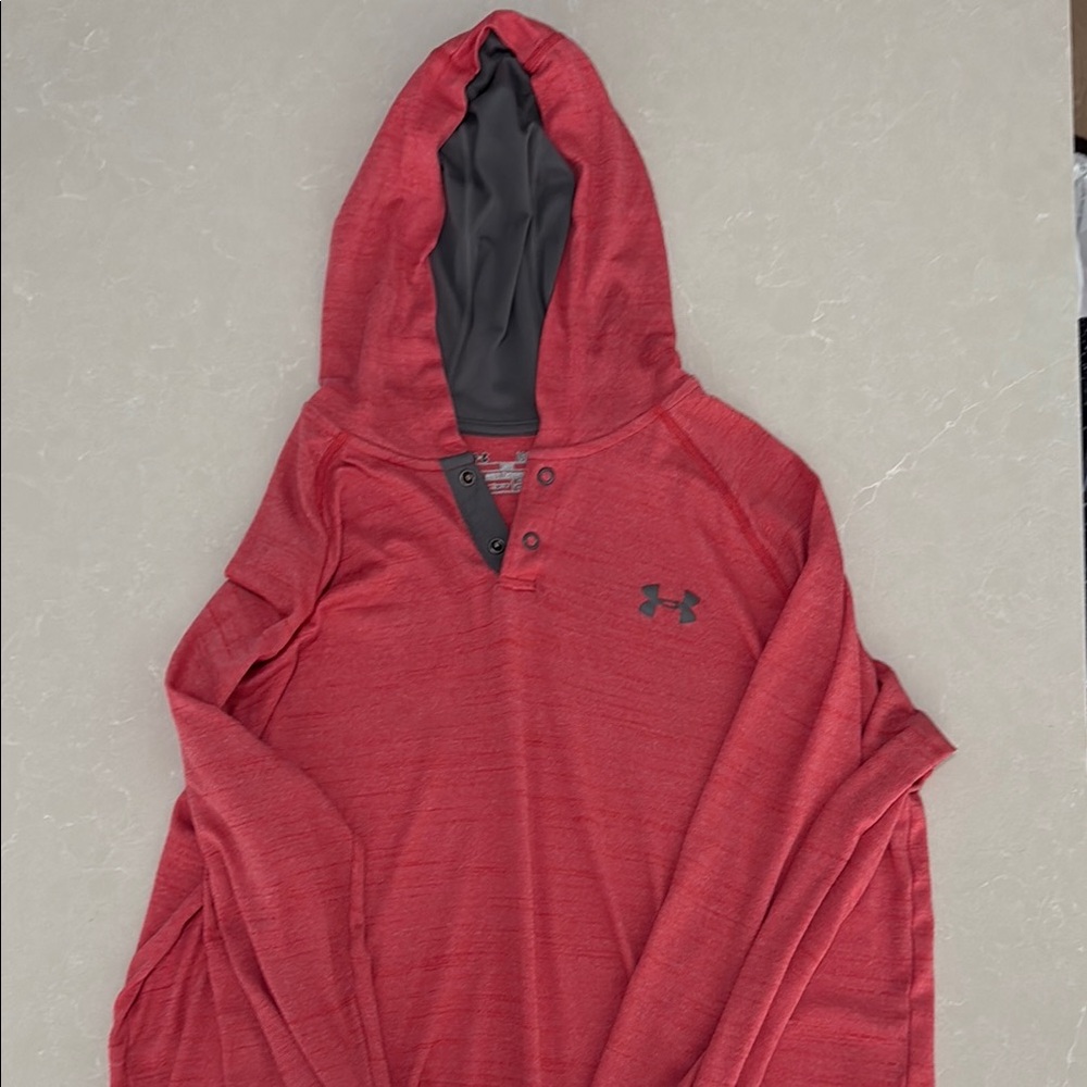 Under Armour Men's Red and Gray Lightweight Hoodie